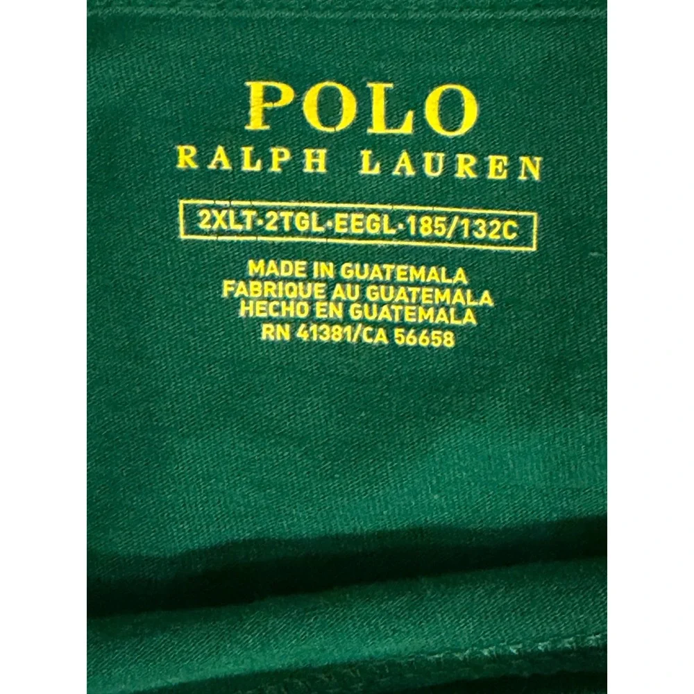 Polo Ralph Lauren Mens 2XLT Green Crest Graphic Logo T-Shirt Big & Tall SS